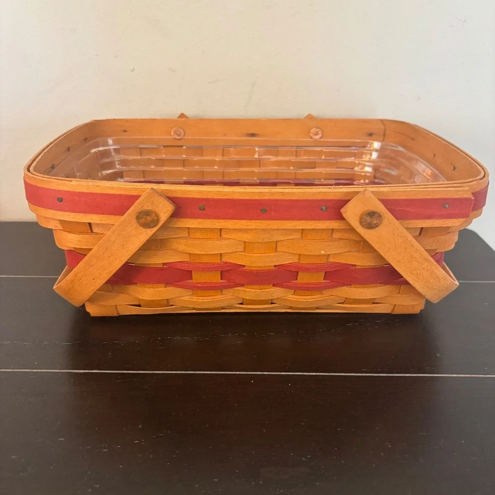 Longaberger 1996 Christmas Collection Holiday Cheer Basket w Liner | Red Trim‎